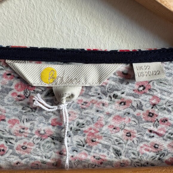 NWT Boden Women's Button Front V-Neck Top in Petal Toile - Picture 2 of 4